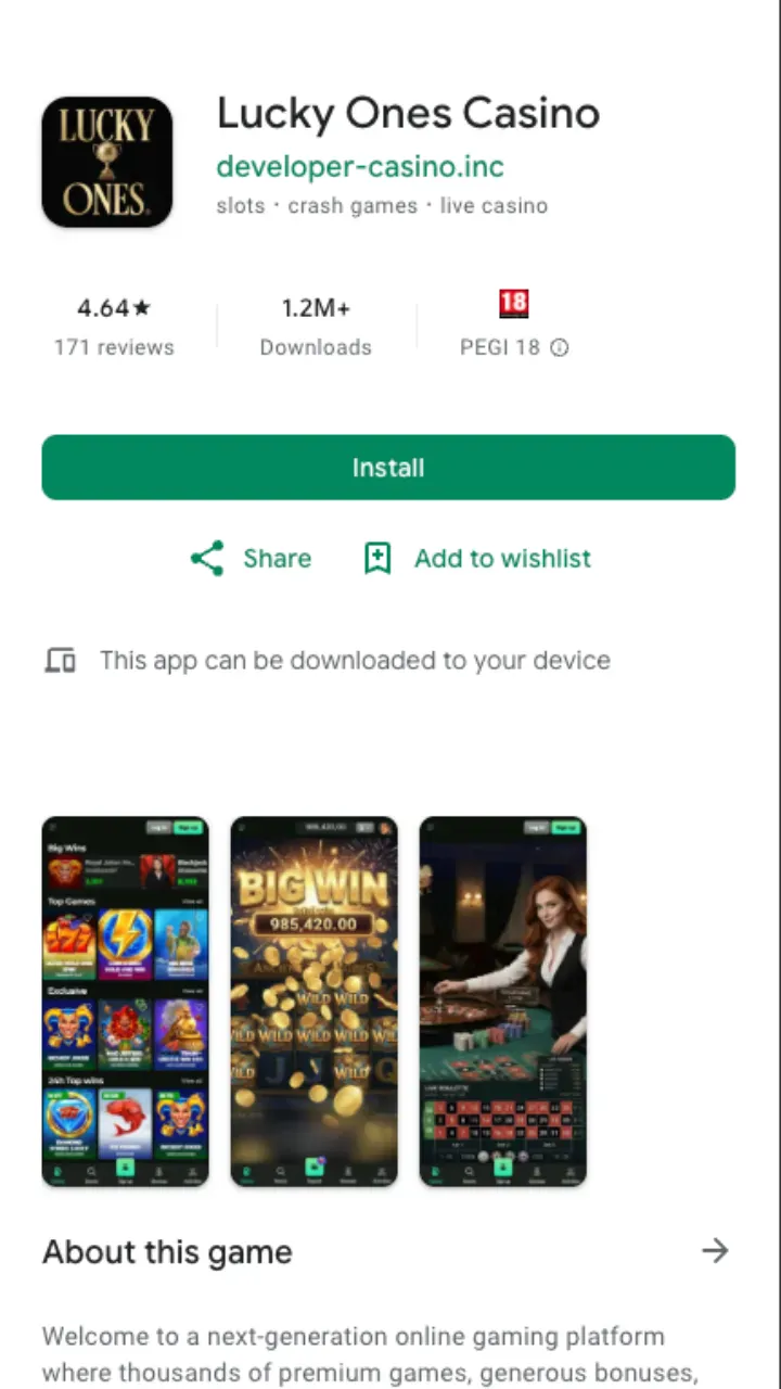 Lucky Ones Casino app